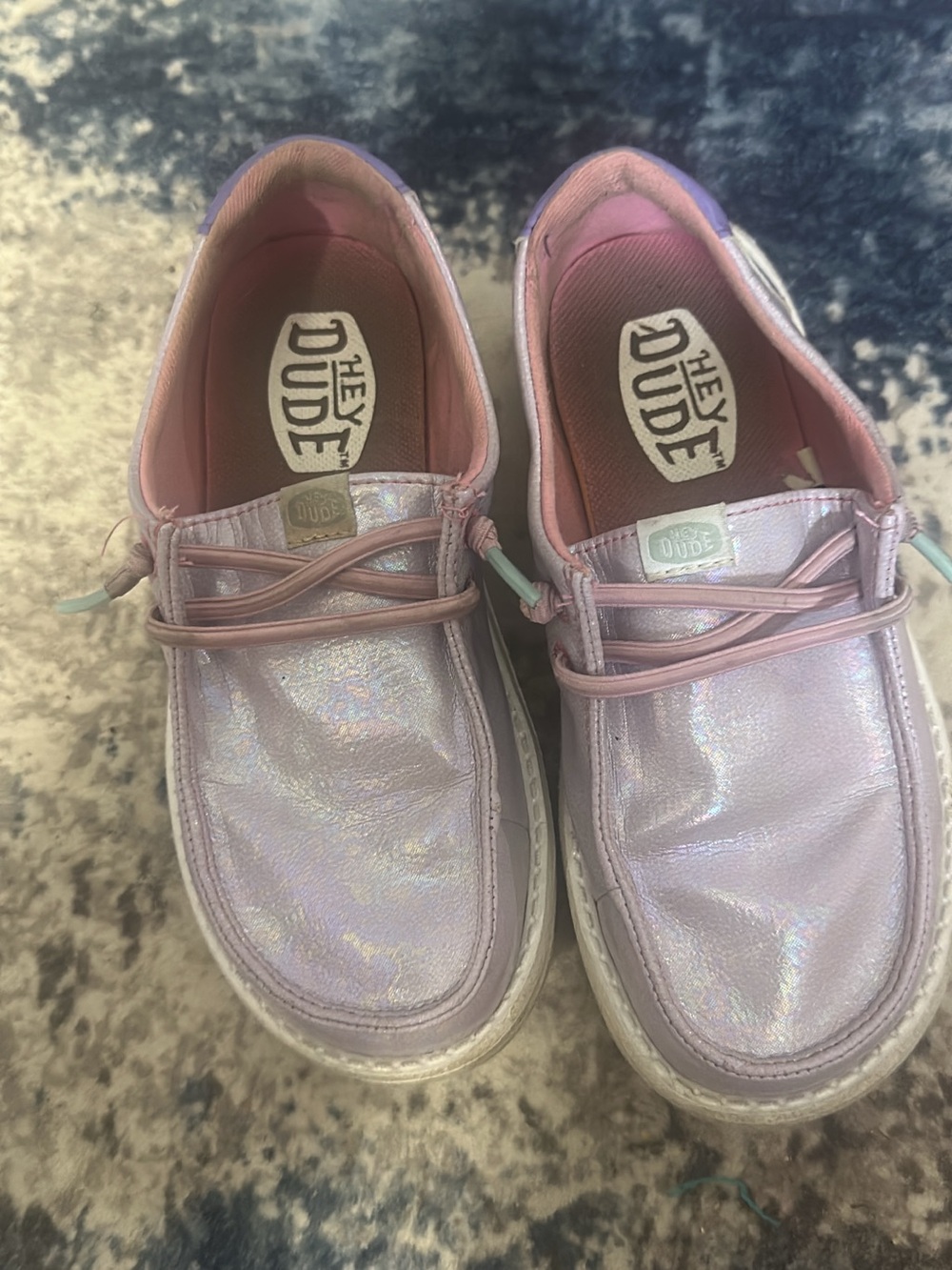 Hey Dude Kids Pink Iridescent Slip-On Sneakers